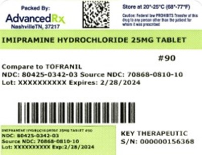 Labe3 (Imipramine Hydrochloride 25mg 80425 0342 03)